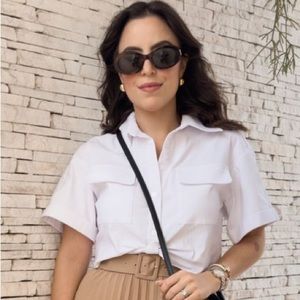 Antonio Melani x The Nat Note Frankie Cropped Twisted Blazer.